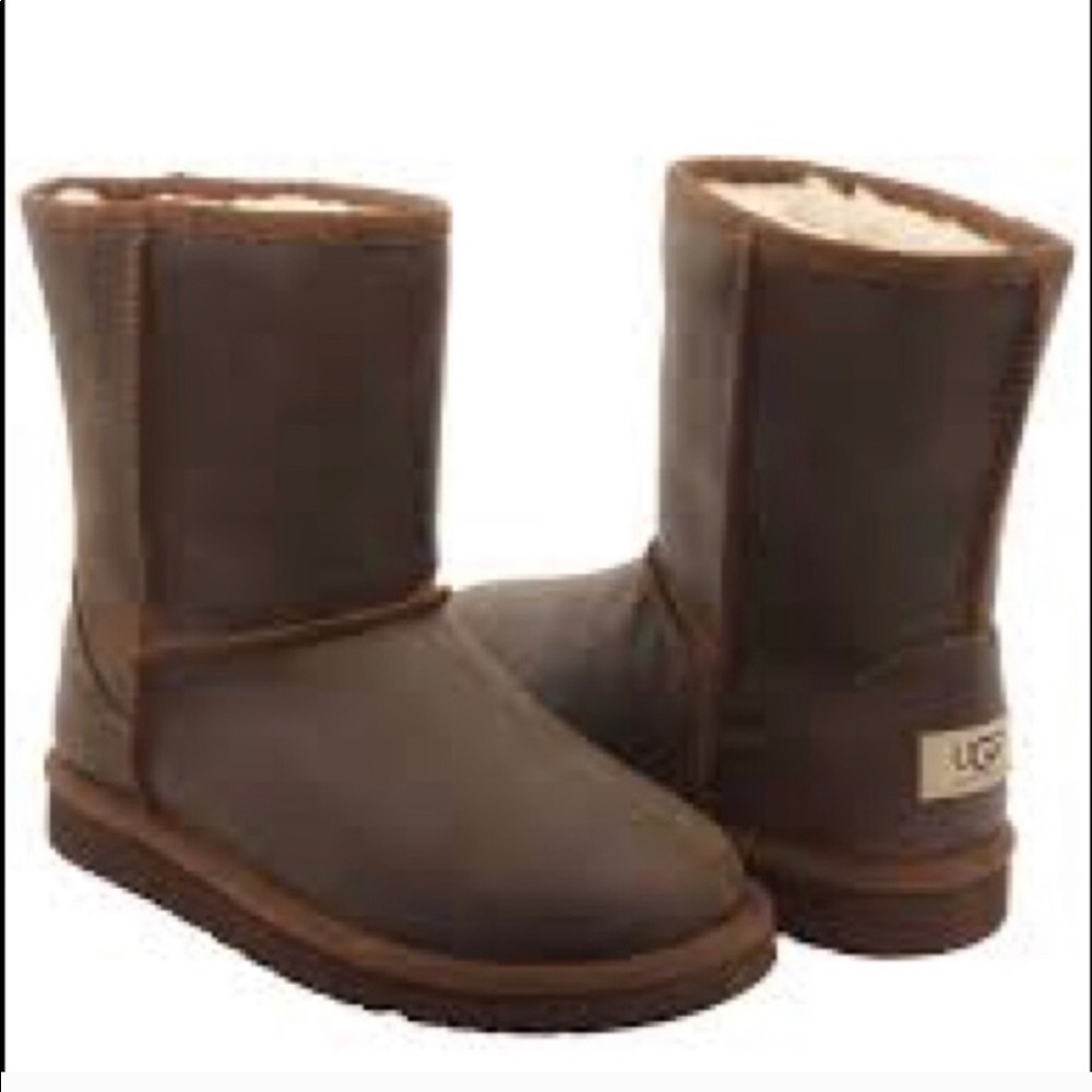 Dark Brown Leather Classic Uggs
